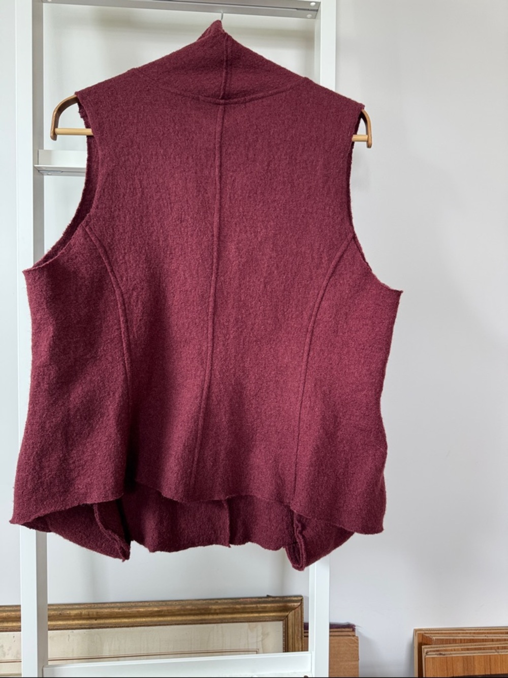 cut loose Burgundy Sleeveless Button Vest - Picture 6 of 6